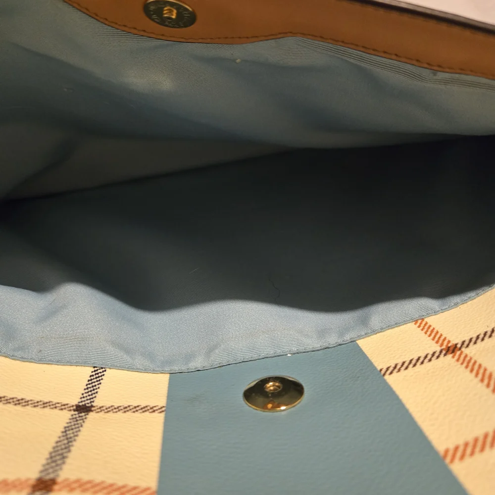 Coach Tatersall Diaper Bag - Blue and Tan